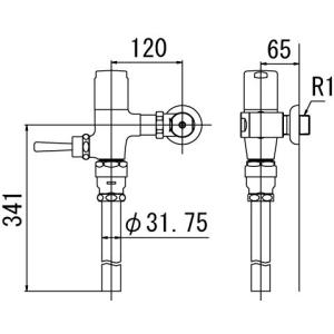 INAX トイレ フラッシュバルブ CF-T6112 一般地用 洗浄水量6-8L便器用（定流量弁付フラッシュバルブ） 上水用 CFT6112｜up-b