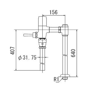 INAX トイレ フラッシュバルブ CF-T6114A-C 一般地用 洗浄水量6-8L便器用（定流量弁付フラッシュバルブ） 中水用[納期4週間] CFT6114AC｜up-b