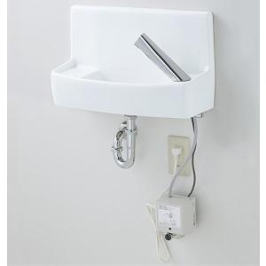 INAX LIXIL・リクシル 【L-A74TA2B】手洗器 壁付手洗器 自動水栓（100V） 泡沫式 水石けん入れ付タイプ アクアセラミック 床給水床排水 BW1 ピュアホワイト｜up-b