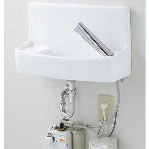 INAX LIXIL・リクシル 【L-A74TWA】手洗器 壁付手洗器 温水自動水栓（100V） 整流式 ハイパーキラミック 壁給水床排水 BW1 ピュアホワイト｜up-b