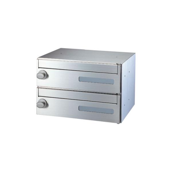 神栄ホームクリエイト 郵便受箱 ラッチロック錠 前入後出型 2戸用 SMP-35R-2FF-HL