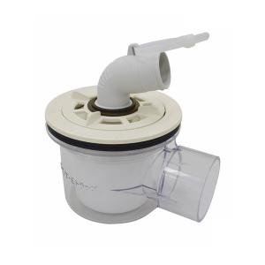 テクノテック 排水トラップ 横型 透明 防水パン用泡逆流防止機構付トラップ 横引排水口 アイボリーホワイト