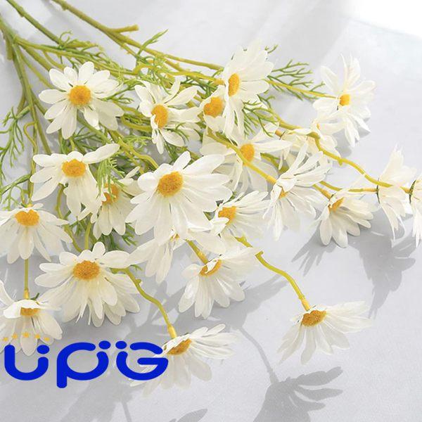 造花 デイジー ホワイト 菊の花束 ブーケ リアル 高さ53cm 枯れない花 アートフラワー インテ...