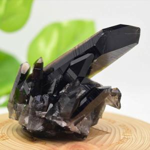 アーカンソー州産 黒水晶 スモーキークォーツ クラスター (約123.9g) ポイント 原石 極上プレミアム  約386.5g アーカンソー産 水晶 クリスタルクラスター 群晶