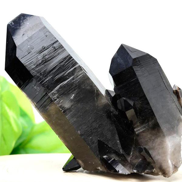 アーカンソー州産 黒水晶 スモーキークォーツ クラスター (約781g) ポイント 原石 極太結晶 ...