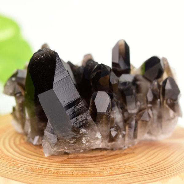 アーカンソー州産 黒水晶 スモーキークォーツ クラスター 原石 【約157.6g】｜群晶｜天然石｜パ...