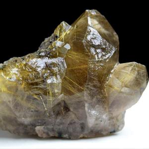 ゴールドルチルクォーツ AAAAA (約445g) クラスター 原石 100%ナチュナル ブラジル産 バイーア州ノーヴォオリゾンテ産 タイチンルチル ルチルクォーツ｜up-stone