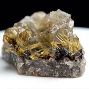 ゴールドルチルクォーツ AAAAA (約164.4g) クラスター 原石 100%ナチュナル ブラジル産 バイーア州ノーヴォオリゾンテ産 タイチンルチル ルチルクォーツ｜up-stone