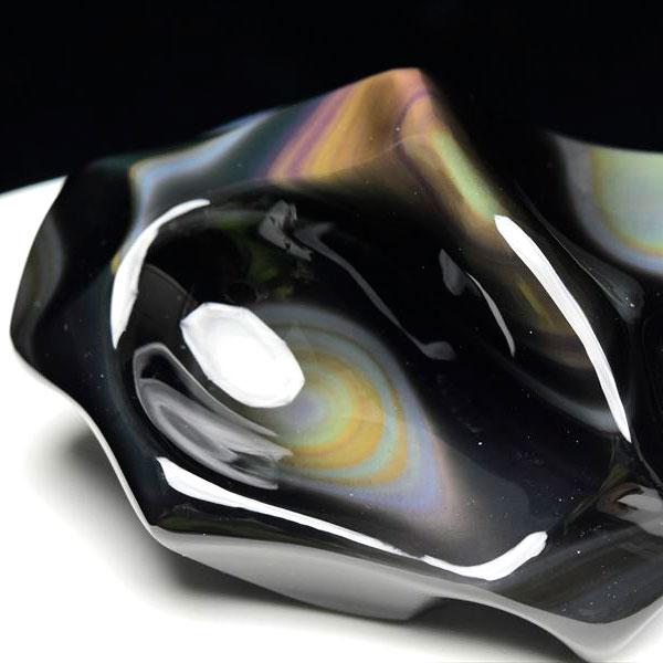 スーパーEXグレード Freeform レインボー オブシディアン (約318g) ポリッシュ 置物...