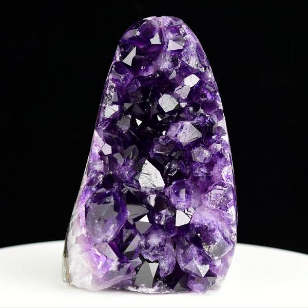 アメジスト クラスター カットベース ポリッシュエッジ (約788g) 原石 ウルグアイ アルティガ...