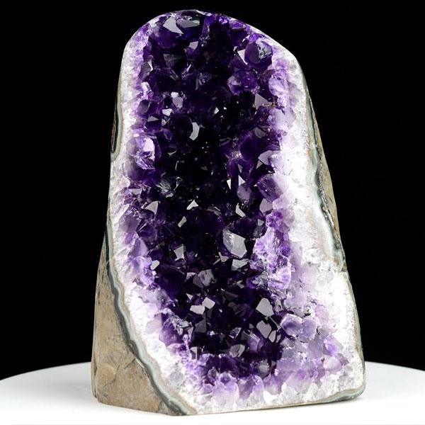 アメジスト クラスター カットベース ポリッシュエッジ (約1396g) 原石 ウルグアイ アルティ...