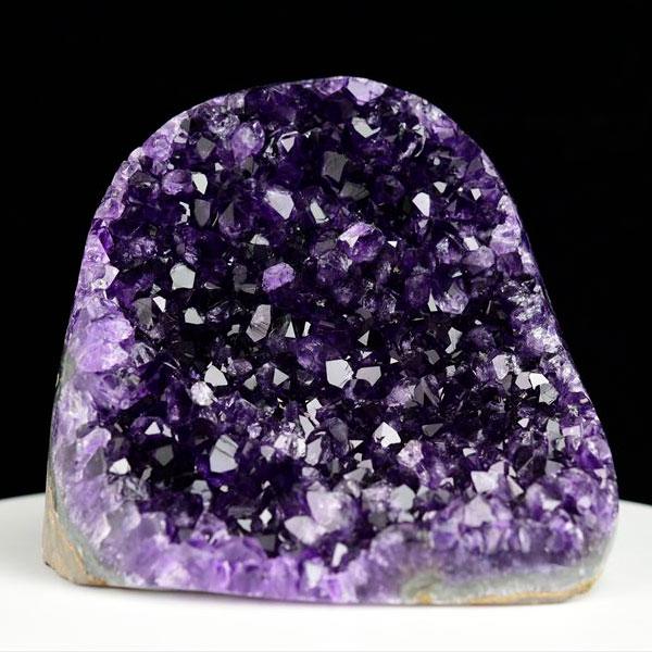 アメジスト クラスター カットベース ポリッシュエッジ (約1169.5g) 原石 ウルグアイ アル...