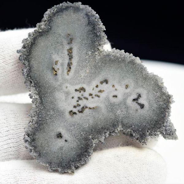 フラワーアメジスト ブラック スライス スタラクタイト 原石 ウルグアイ アルティガス産 紫水晶 ブ...