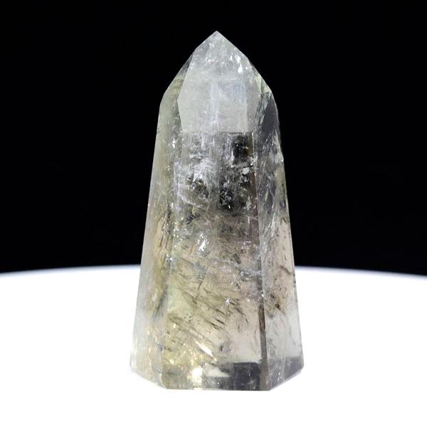 プラシオライト グリーンアメジスト ポリッシュポイント (高さ約59.2mm) ブラジル リオグラン...