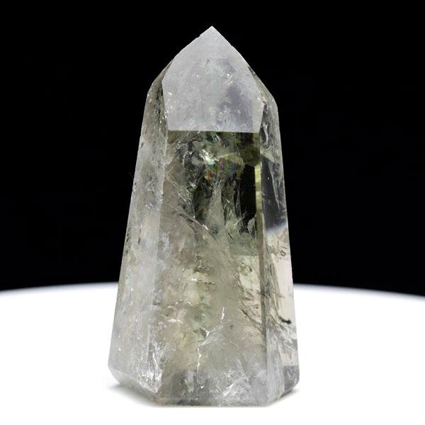 プラシオライト グリーンアメジスト ポリッシュポイント (高さ約70.7mm) ブラジル リオグラン...