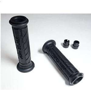 SUPERGRIP（スーパーグリップ） バイク用カスタムグリップ エンド：貫通式 ブラック 全長130mm バーエンドキャップ付 (黒　ブラック)｜up-to-date