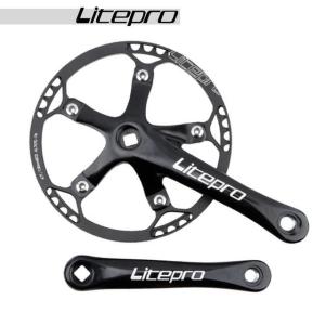 Litepro 自転車クランクセット集積シングルギアクランクセットクランク 56T Black｜upa-st