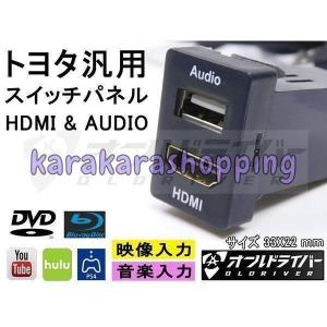 トヨタ汎用 増設ポート HDMI AUDIO 小 スイッチホールパネル 33x22 youtube 映画鑑賞 音楽入力 アルファード　ヴェルファイア　ハイエース｜upa-st