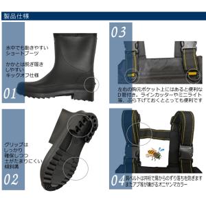 ラジアルソール チェストハイウェーダー 胸ポケ...の詳細画像5