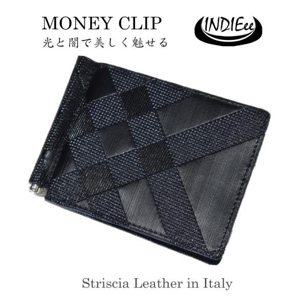 INDIEee  インディ イタリア製 ストリシアレザー マネークリップ お札入れ 本革 レザー ケ...