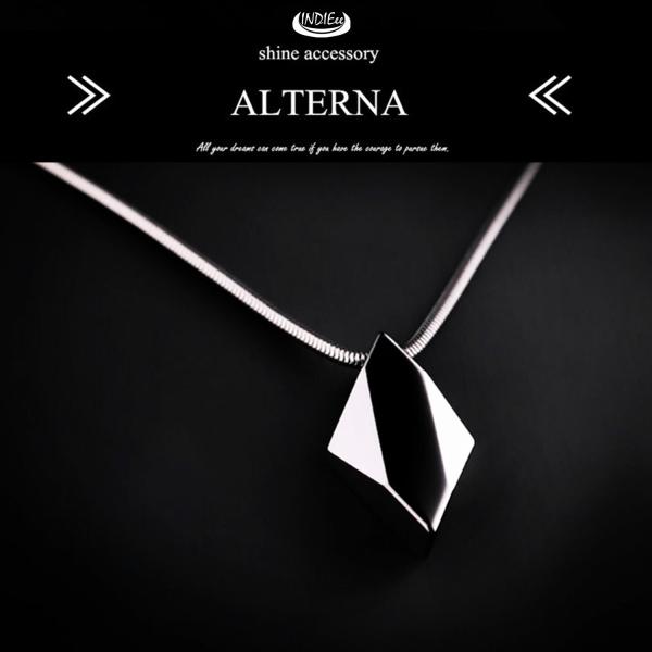 INDIEee インディ ネックレス ダイヤモンドシャープ ジュエリー スネークチェーン チタン 合...