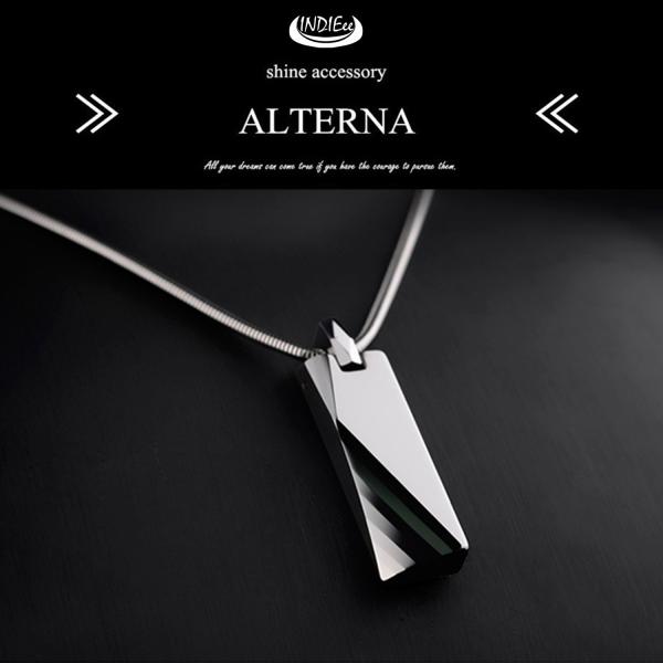 INDIEee インディ プレート ネックレス ジュエリー 長方形 スネークチェーン メンズ プレゼ...