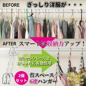収納 ハンガー 省スペース 6連 2個 （1セット） クローゼット