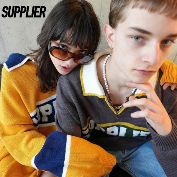 SUPPLIER サプライヤー NEW COLLEGE LOGO KNIT ニット メンズ レディー...
