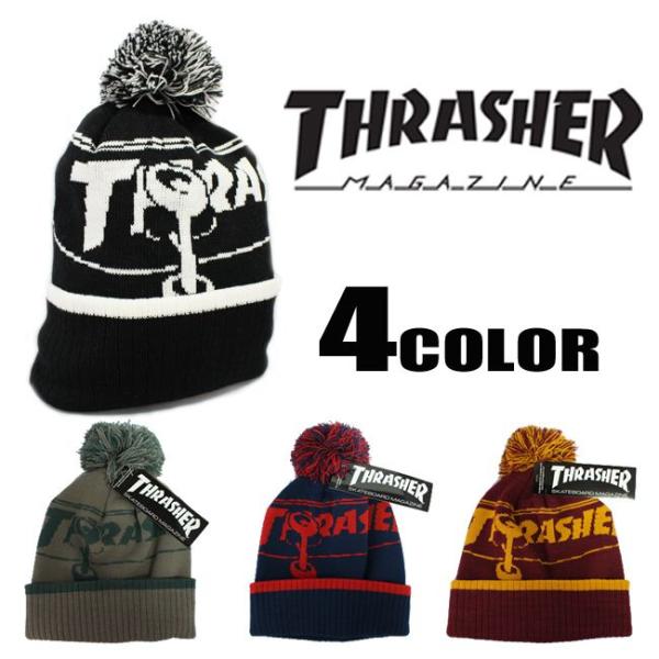 THRASHER スラッシャー Pon Pon knit Cap ロゴワッチ ニットキャップ CAP...