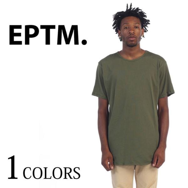 EPTM エピトミCOTTON TEE OLIVE 半袖 Tシャツ ストリート系 ロング丈 大きいサ...