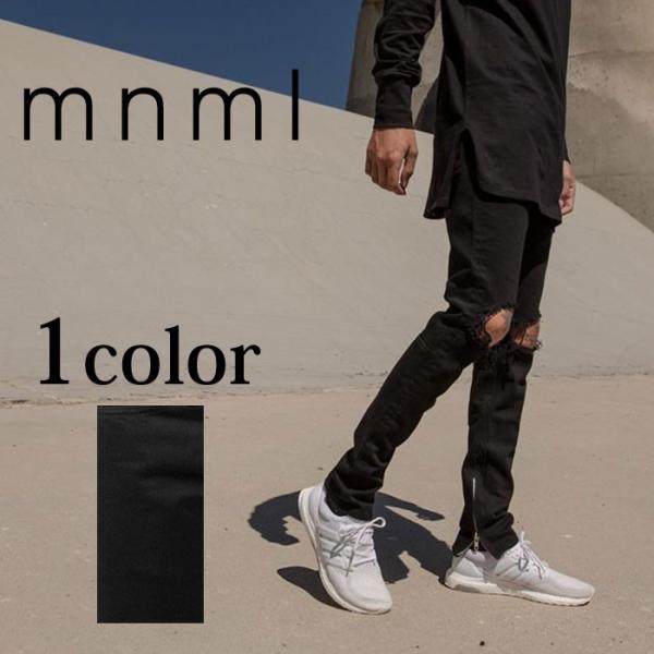 mnml ミニマル M1 DENIM BLACK ダメージジーンズ ブラック デニム 加工デニム ク...