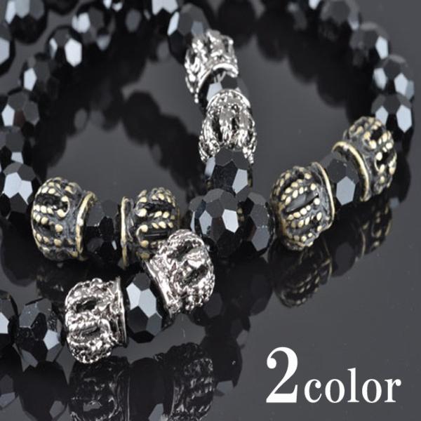 ブラックストーンクラウンブレスレット