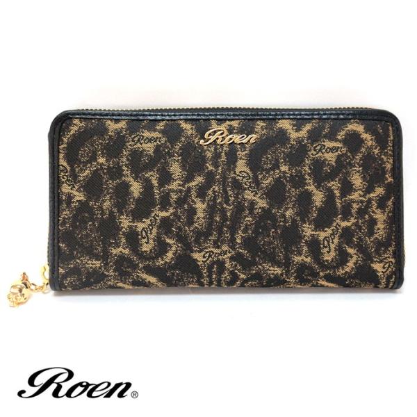 Roen ロエン 長財布 レオパード ジャガード レオパードジャガード ラウンド ジップウォレット ...