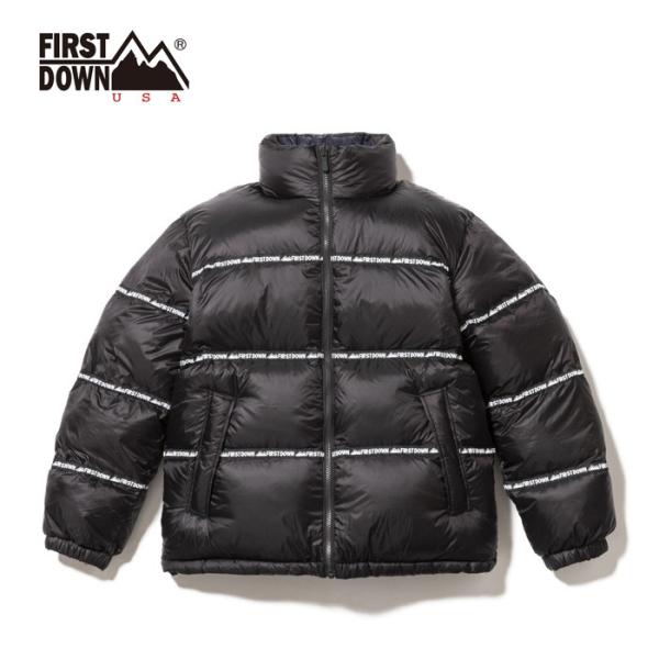FIRST DOWN ファーストダウン リバーシブル テープ付ダウンジャケット メンズ レディース ...