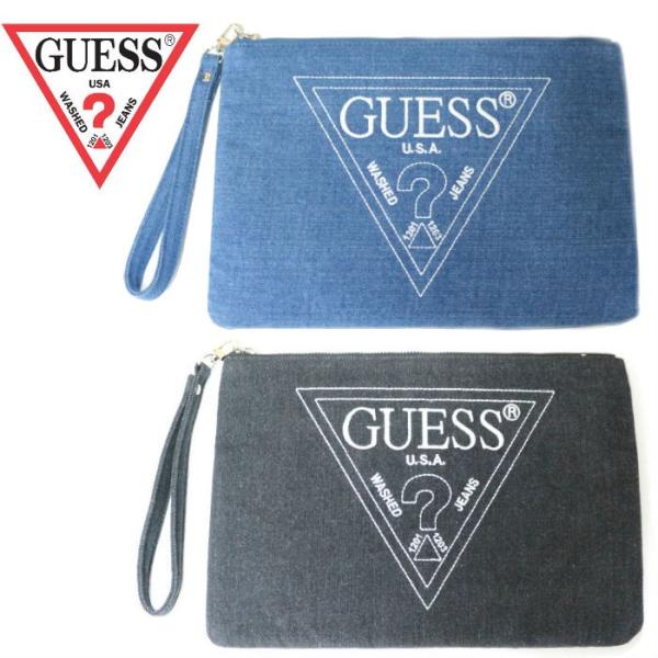 GUESS ゲス デニムクラッチバッグ かばん BAG メンズ レディース ユニセックス カジュアル...