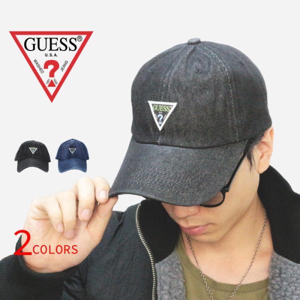 GUESS/ゲス  ai3w8372kh ロゴ デニムキャップ 2color-ダークブルー　ブラック...