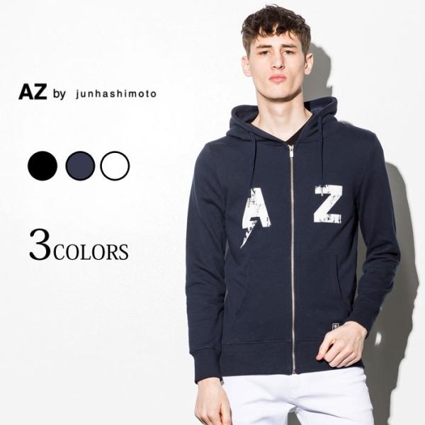 AZ by junhashimoto エーゼイ バイ ジュンハシモト ロゴデザインフードパーカ ロゴ...