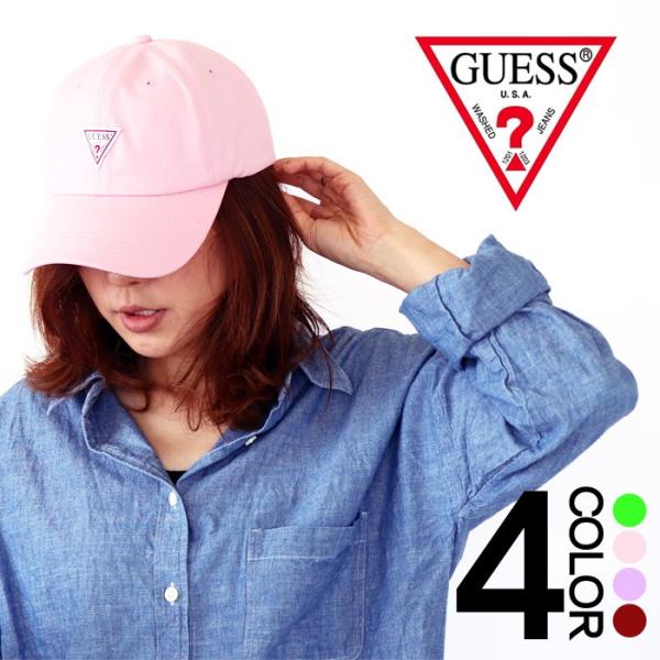 ゲス トライアングル ローキャップ ロゴキャップ GUESS ワッペンキャップ CAP メンズ レデ...