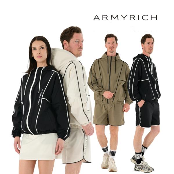 ARMYRICH アーミーリッチ 撥水ナイロンパイピングフルジップパーカーセットアップ メンズ 上下...