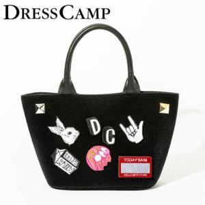 DRESS CAMP ドレスキャンプ カスタマイズミニトートバッグ ワッペン＆カスタムピース付 かばん プレゼント ギフト 誕生日 メンズ レディース ユニセックス｜upper-gate