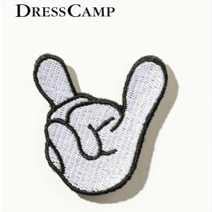 DRESS CAMP ドレスキャンプ カスタム用ワッペンピース フィンガーサイン オリジナル 刺繍ワッペン アップリケ｜upper-gate