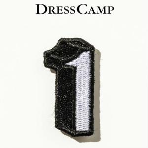 DRESS CAMP ドレスキャンプ カスタム用ワッペンピース ナンバー1 マジックテープ ナンバリング 刺繍 カスタム アップリケ｜upper-gate