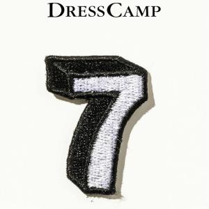 DRESS CAMP ドレスキャンプ カスタム用ワッペンピース ナンバー7 マジックテープ イニシャル オリジナル セブン おしゃれ 刺繍 カスタム アップリケ｜upper-gate