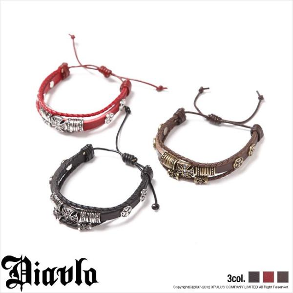 ディブロ Diavlo ブレスレット クロストリプルレザーブレス dws1412