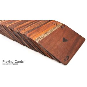 木製のトランプ Miniサイズ 革ケース付き 木製品 日本製 ハンドメイド 記念品 カード ゲーム ...