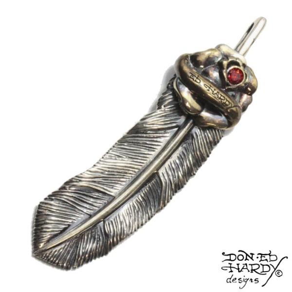 EdHardy【エドハーディー】フェザーネックレス ペンダントトップ EDFE-006 ユニセックス...