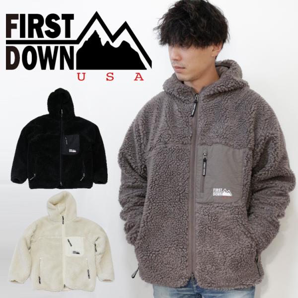 FIRST DOWN ファーストダウン BOA PARKA ボア パーカー メンズ フーディー レデ...