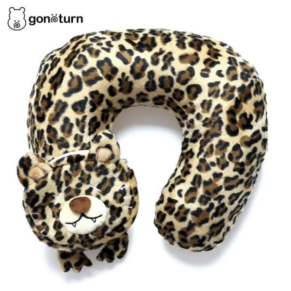 gonoturn ゴノタン Animal Neck Pillow Leopard ネックピロー かわ...