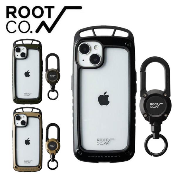 ROOT CO ルート iPhone14専用ケース+マグネット内蔵型リールカラビナ セット アイフォ...