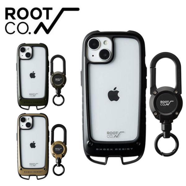ROOT CO ルートコー iPhone14専用ケース+マグネット内蔵型リールカラビナ セット iP...